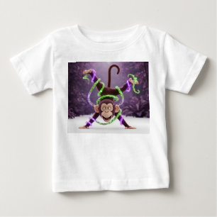 Camiseta Macaco fazendo parada de mãos em animação 3D diver