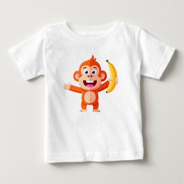 Camiseta Macaco Feliz com Banana (Frente)