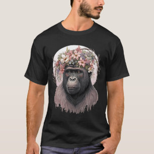Camiseta Macaco Floral Gorilla Flower Crown