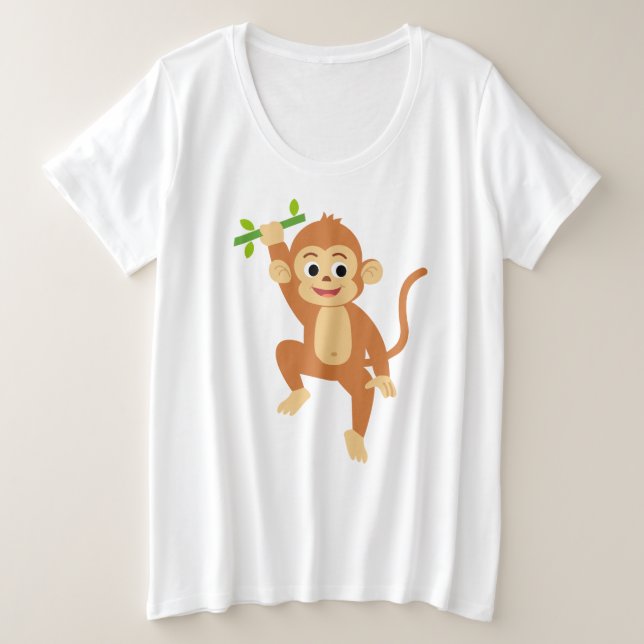 Camiseta Macaco Fofo com Bambu  (Frente do Design)