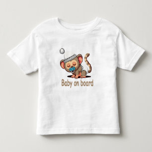 Camiseta Macaco Fofo Dormindo Bebê a Bordo Placa de Carro A