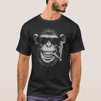 Camiseta Macaco Fumante de Óculos de Sol