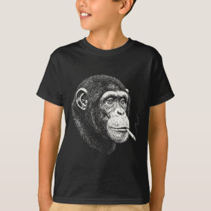 Camiseta Macaco fumante engraçado _ meme de macaco y2k vint