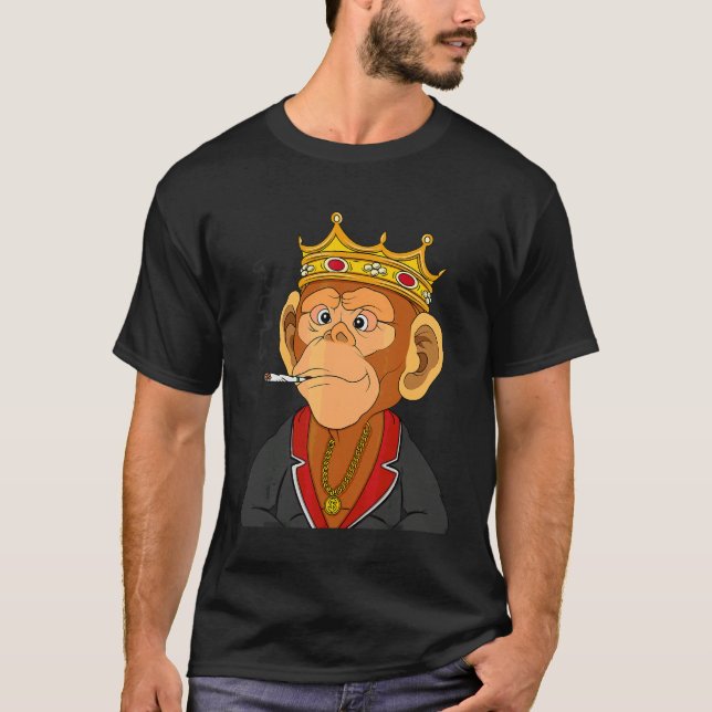 Camiseta Macaco Gangsta Temático Rei Macaco NFT (Frente)