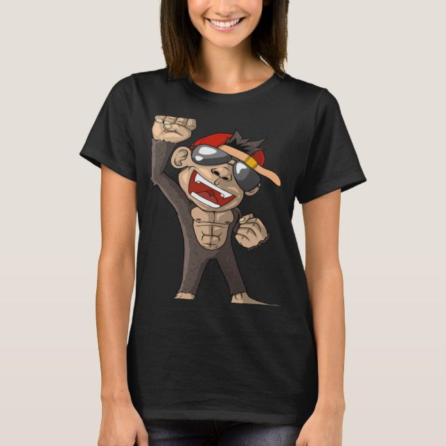 Camiseta Macaco-gato levanta o punho no ar (Frente)