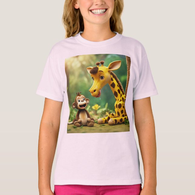 Camiseta macaco girafa (Frente)