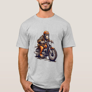 Camiseta Macaco giro dirigindo moto