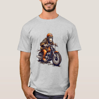Camiseta Macaco giro dirigindo moto