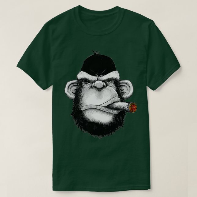 Camiseta Macaco gorila com charuto (Frente do Design)