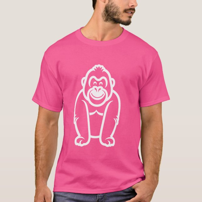 Camiseta Macaco Gorilla Animais lindos e mínimos gori simpl (Frente)