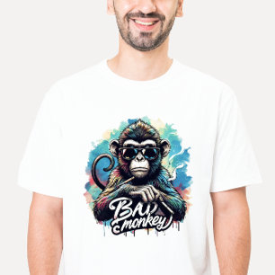 Camiseta Macaco Incorreto Da Aquarela