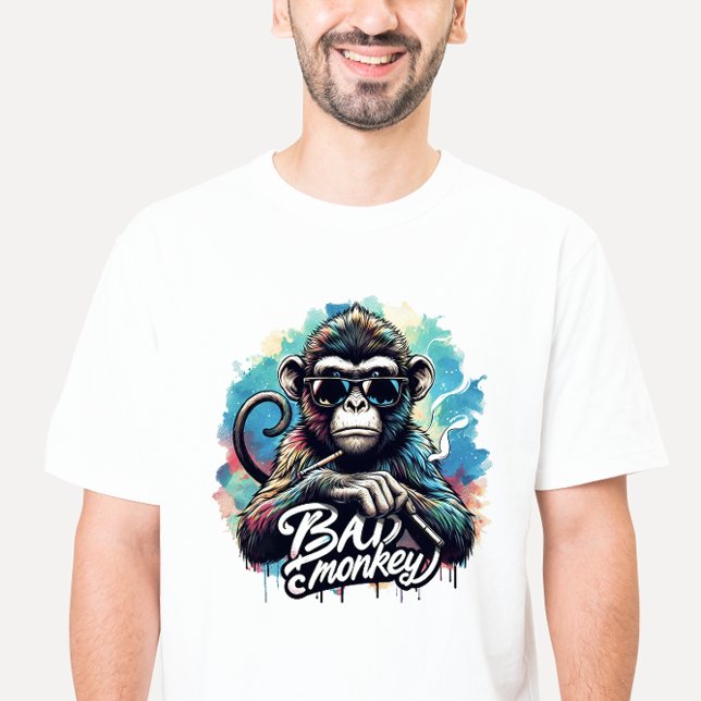 Camiseta Macaco Incorreto Da Aquarela (Criador carregado)