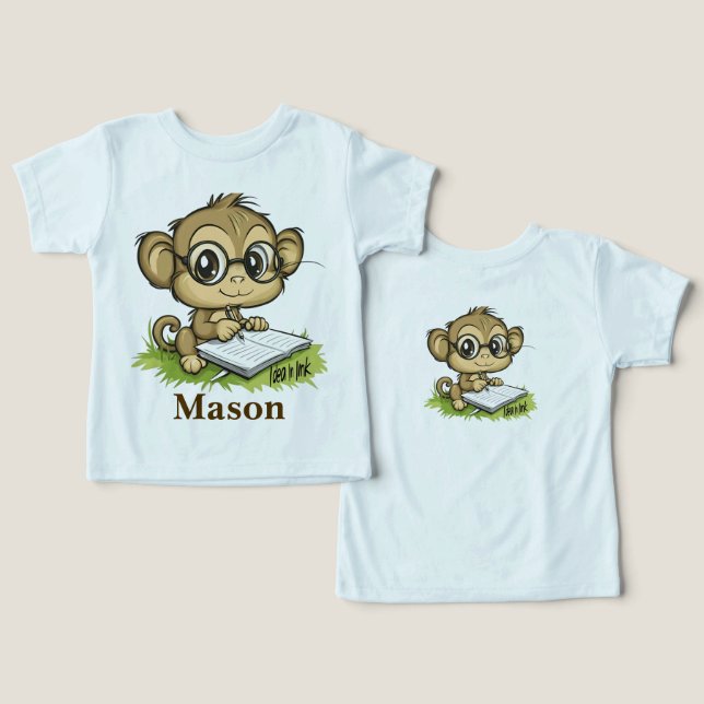Camiseta Macaco inteligente (Design Frente e Verso)