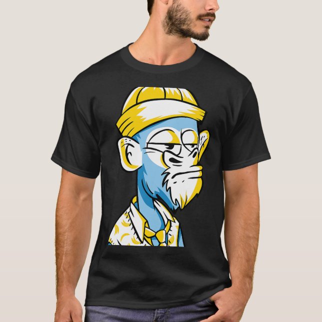 Camiseta Macaco irritado com chapéu e colete em cartoon Sin (Frente)