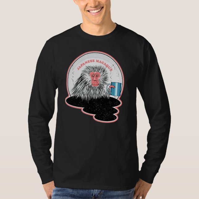 Camiseta Macaco Japonês Em Piscina Quente (Frente)