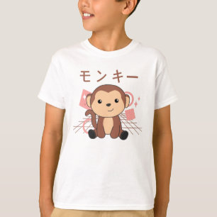 Camiseta Macaco Japonês Kawaii Selgle Engraçado