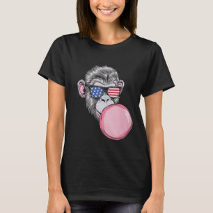 Camiseta Macaco legal Com Bandeira Americana Pulga 4 De Jul