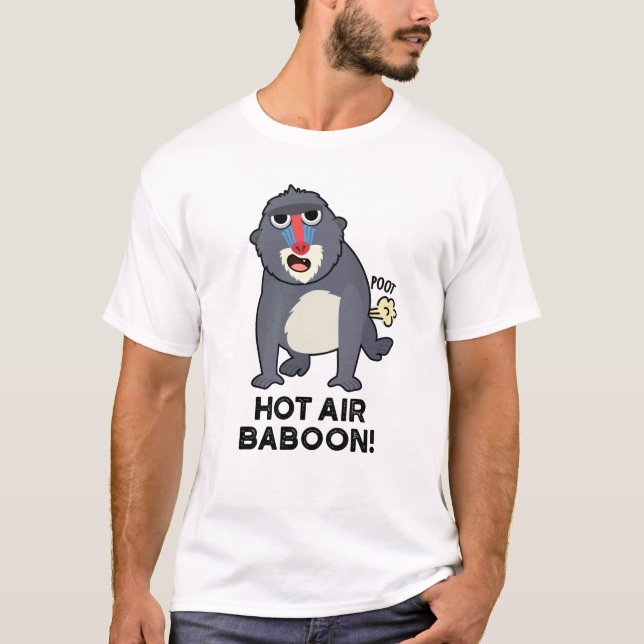 Camiseta Macaco-Macaco-Macaco-Pó, Engraçado, Com Ar Quente (Frente)