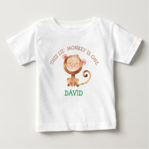 Camiseta Macaco-Macaco Primeiro Aniversário