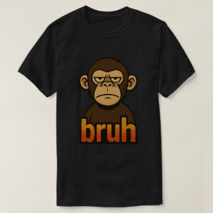 Camiseta Macaco Mal-Humorado Meme “bruh” - Sarcástico e Div