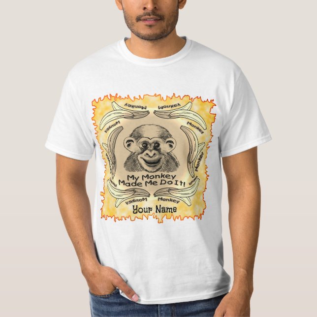 Camiseta Macaco Me Fez Fazer Isso (Frente)