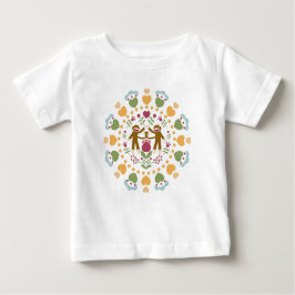 Camiseta Macaco-meias amantes em um jardim popular