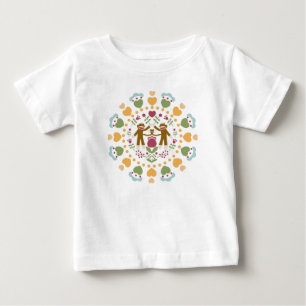 Camiseta Macaco-meias amantes em um jardim popular