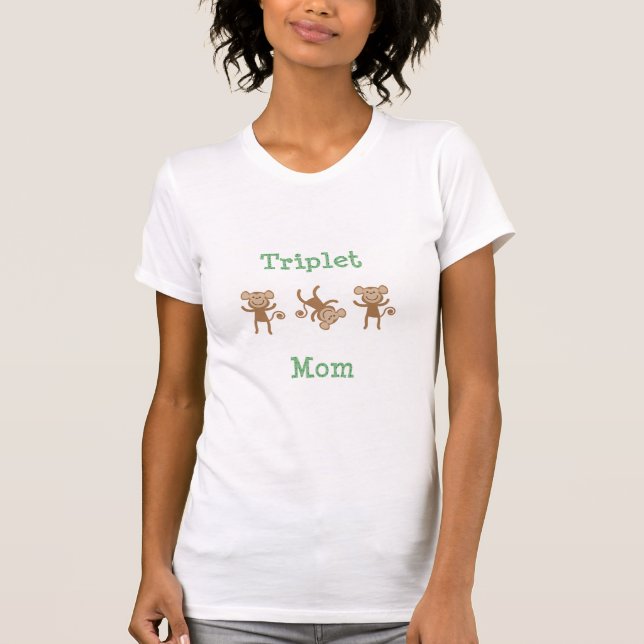 Camiseta Macaco misturado da mamã da objectiva tripla do (Frente)