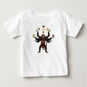 Camiseta Macaco Multi-Braço Estressado Faz Malabarismo com 