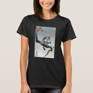 Camiseta Macaco na Árvore Persimmon por Ohara Koson