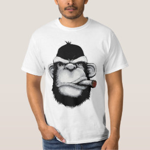 Camiseta Macaco Negro Fumando