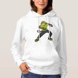 Camiseta Macaco no beisebol com bastão de beisebol