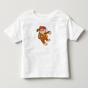 Camiseta Macaco no beisebol com luva de beisebol