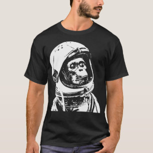 Camiseta Macaco No Espaço. Astronauta Engraçado Chimpanzé