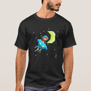 Camiseta Macaco No Espaço Vintage Estilo Retroativo Meninos