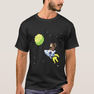 Camiseta Macaco no Estilo de Espaço Boys Pixel Retro Vintag
