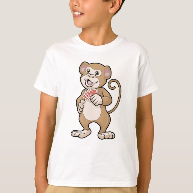 Camiseta Macaco no Poker com cartões Poker (Frente)