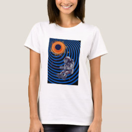 Camiseta macaco no voo espacial