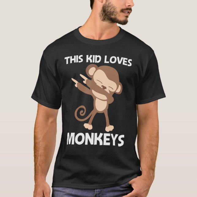 Camiseta Macaco Para Crianças Meninos Ape Zoo Animais Selva (Frente)