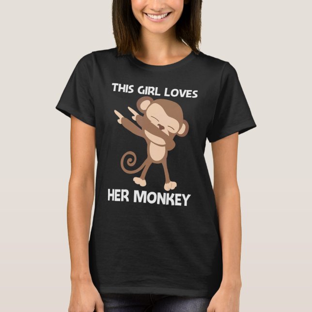Camiseta Macaco Para Meninas Mãe Zoo Selvagem Ape (Frente)