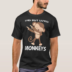 Camiseta Macaco Para Rapazes Crianças Ape Zoo Animais Selva
