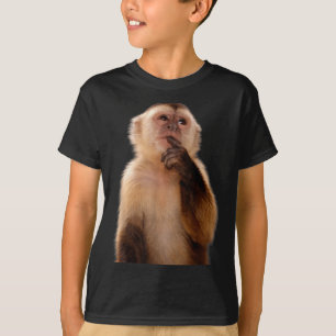 Camiseta macaco pensativo engraçado meme sarcástico