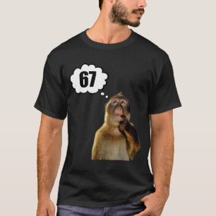 Camiseta Macaco Pensativo Engraçado Meme Seis Sete 6 7 Meme