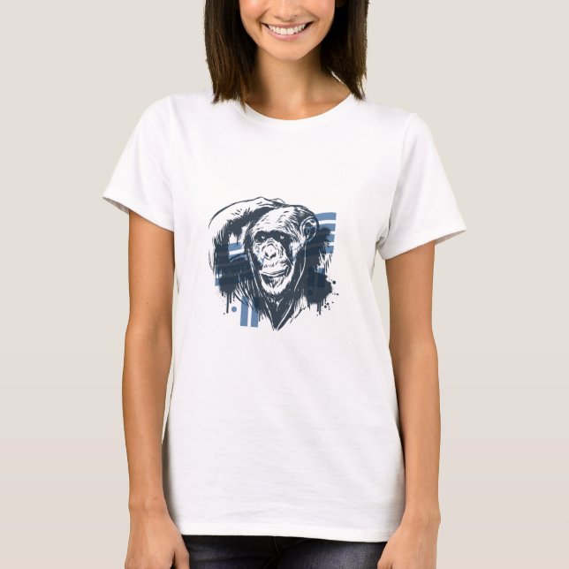 Camiseta Macaco Pensivo Chimpanzé (Frente)