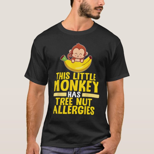 Camiseta Macaco Pequeno Tem Alergia A Árvore Nut (Frente)