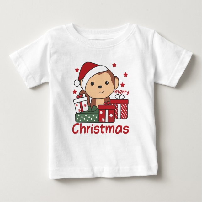 Camiseta Macaco Presente de Natal Presente nos Macacos de I (Frente)
