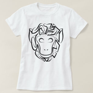 Camiseta Macaco preto e branco tribal
