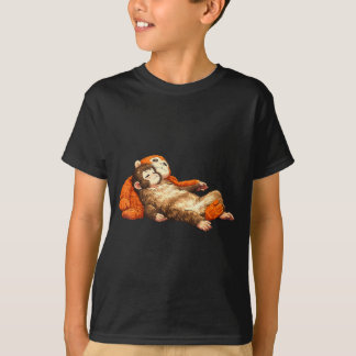 Camiseta Macaco punching bebê fofo animal engraçado