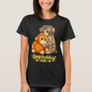 Camiseta Macaco punching com ursinho de pelúcia abraçando c