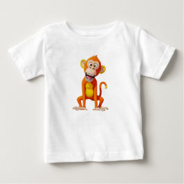 Camiseta Macaco Rindo em Fundo Branco